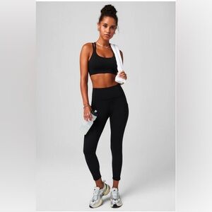 NWT- Fabletics PureLuxe High-Waisted Pocket 7/8 Leggings -BLACK (24”)- BACK LOGO